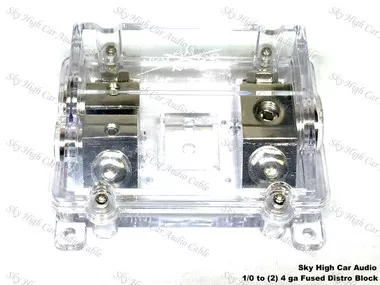 (1) 1/0 to (2) 4 ga Waterproof ANL Fused Distribution Block