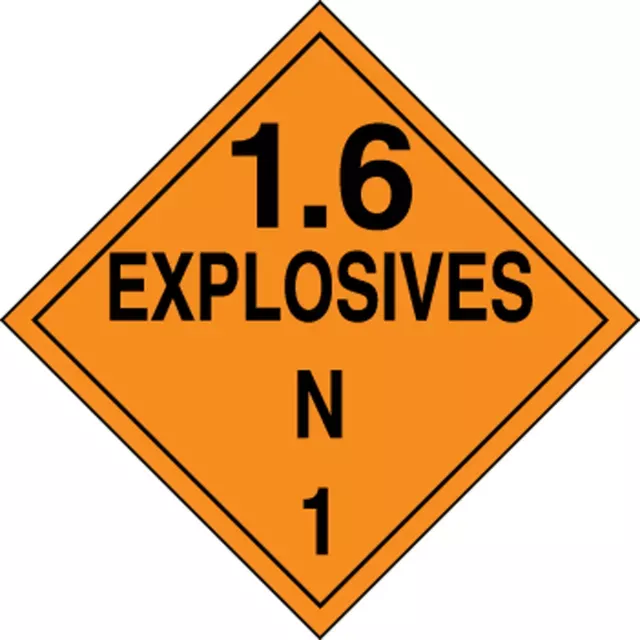 Accuform MPL135FV25 DOT Placard: Hazard Class 1 - Explosives & Blasting Agents (1.6N)