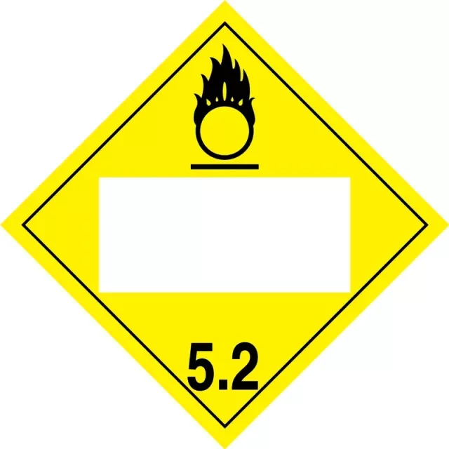 Accuform MPL4DG5BVS10 Blank DOT Placard: Hazard Class 5.2 - Oxidizer