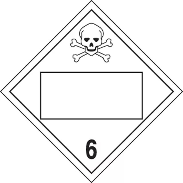 Accuform MPL4DG6AFV100 Blank Placard - Hazard DOT Class 6
