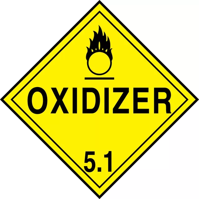 Accuform MPL501MG50 DOT Placard: Hazard Class 5 - Oxidizer