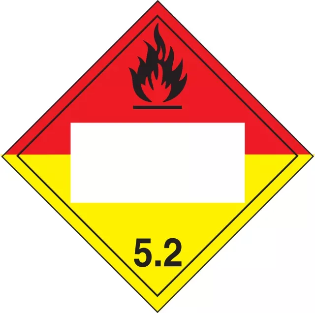 Accuform MPL525FV1 Blank DOT Placard: Hazard Class 5.2 - Organic Peroxide