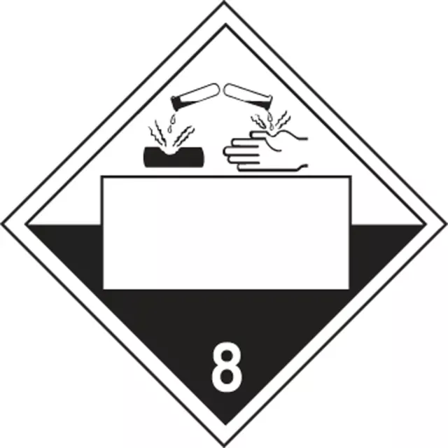 Accuform MPL800VS10 Blank TDG Placard: Hazard Class 8 - Corrosive