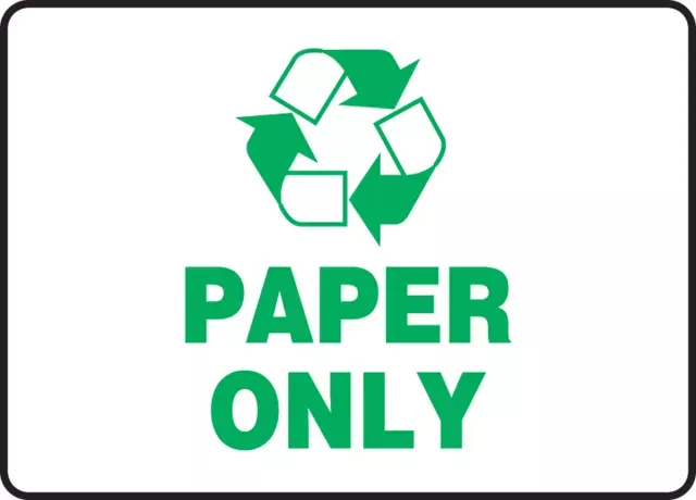 Accuform MPLR569VP Recycling Sign: Paper Only