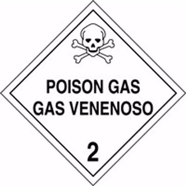 Accuform MPLSP1RM100 Bilingual DOT Placard: Hazard Class 2 - Poison Gas