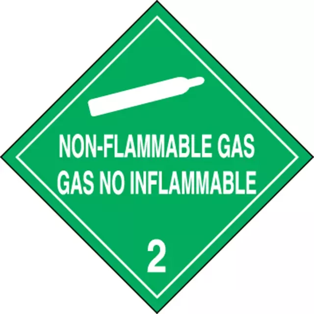 Accuform MPLSP2MG1 Spanish Bilingual DOT Placard: Hazard Class 2 - Non-Flammable Gas