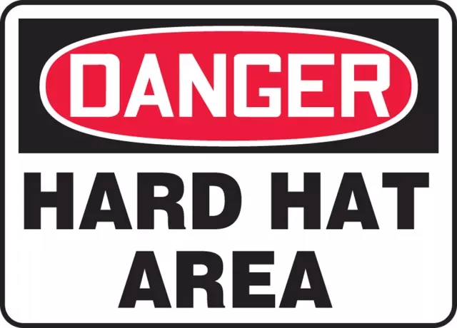 Accuform MPPA006XT OSHA Danger Safety Sign: Hard Hat Area