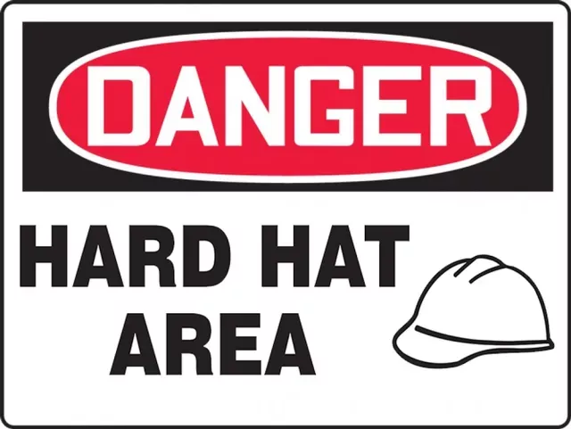 Accuform MPPA106XT OSHA Danger Safety Sign: Hard Hat Area