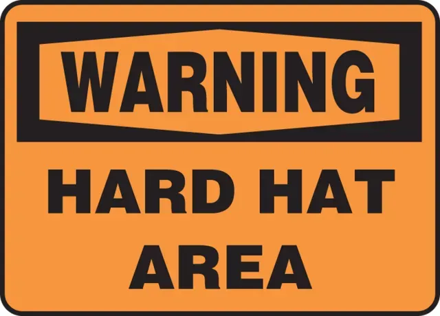 Accuform MPPA302VS OSHA Warning Safety Sign: Hard Hat Area