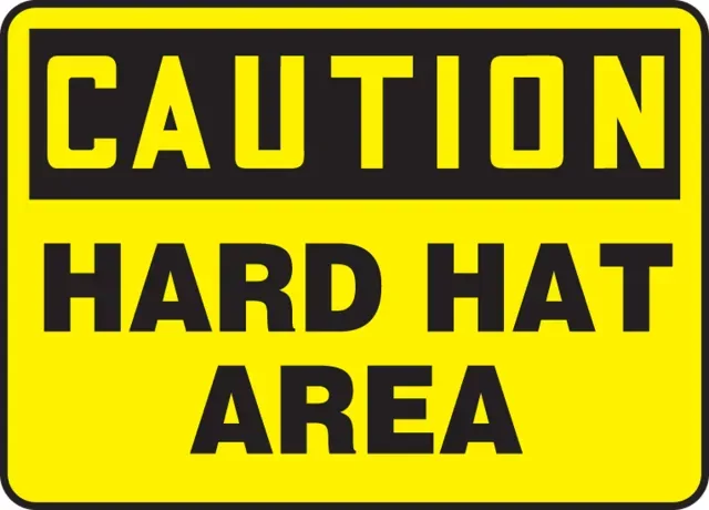 Accuform MPPA613XL OSHA Caution Safety Sign: Hard Hat Area