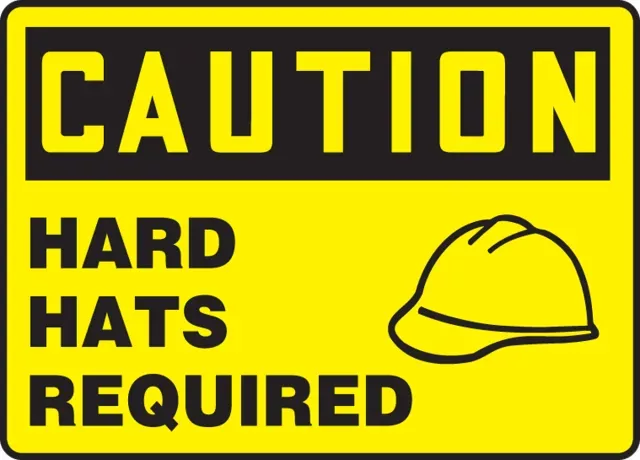 Accuform MPPA642VS OSHA Caution Safety Sign: Hard Hats Required