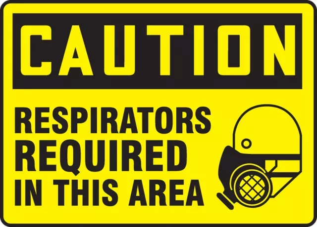 Accuform MPPA652VS OSHA Caution Safety Sign: Respirators Required In This Area