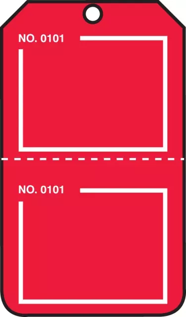 Accuform TPP223CTM Safety Tag: Blank Numbered Tags - Perforated