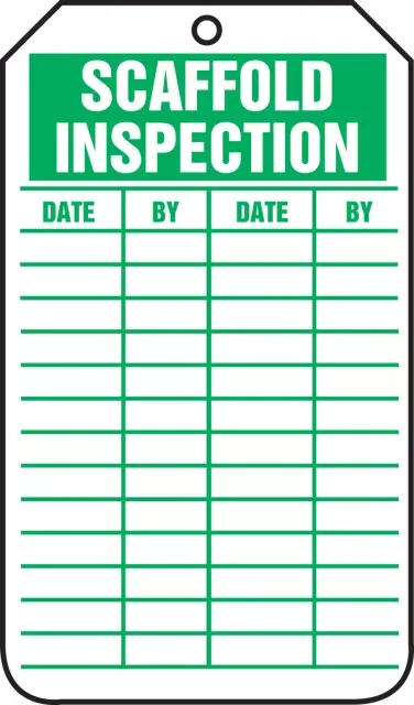Accuform TRS317PTM Equipment Status Safety Tag: Scaffold Inspection