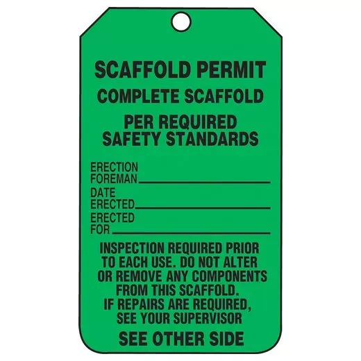Accuform TRS326CTM Scaffold Status Tag: Scaffold Permit - Complete Scaffold