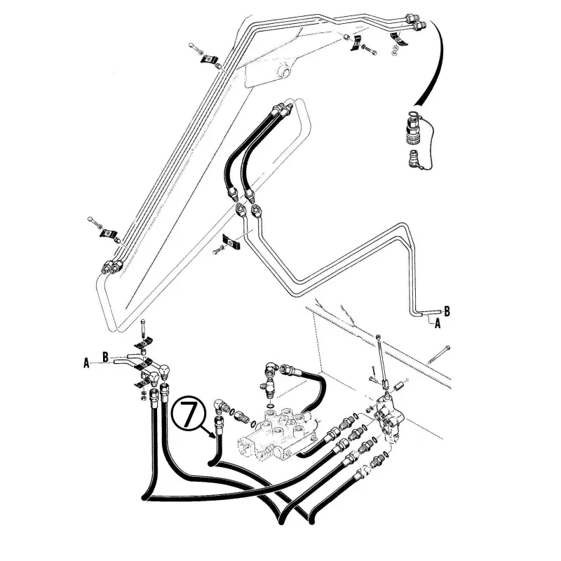 Case 1835B Hose - Loader Valve to Aux Control Valve - #7