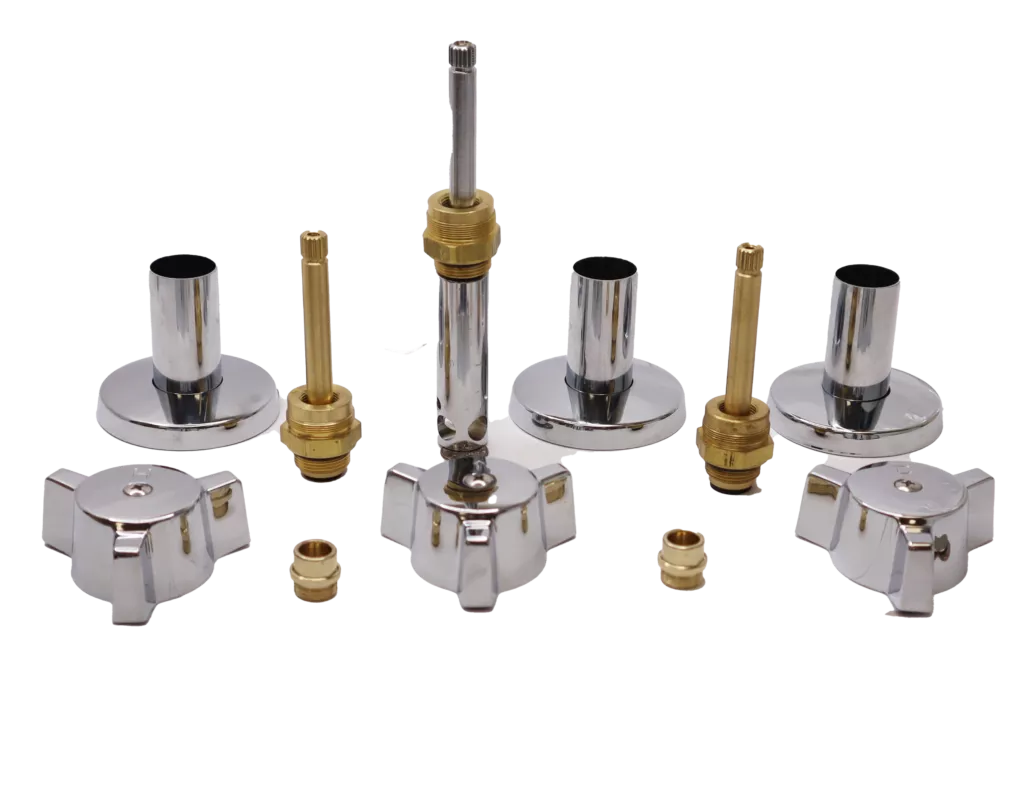 Chrome Plated 3 Handle Rebuild Kit for Indian Brass - Noel's Plumbing Supply