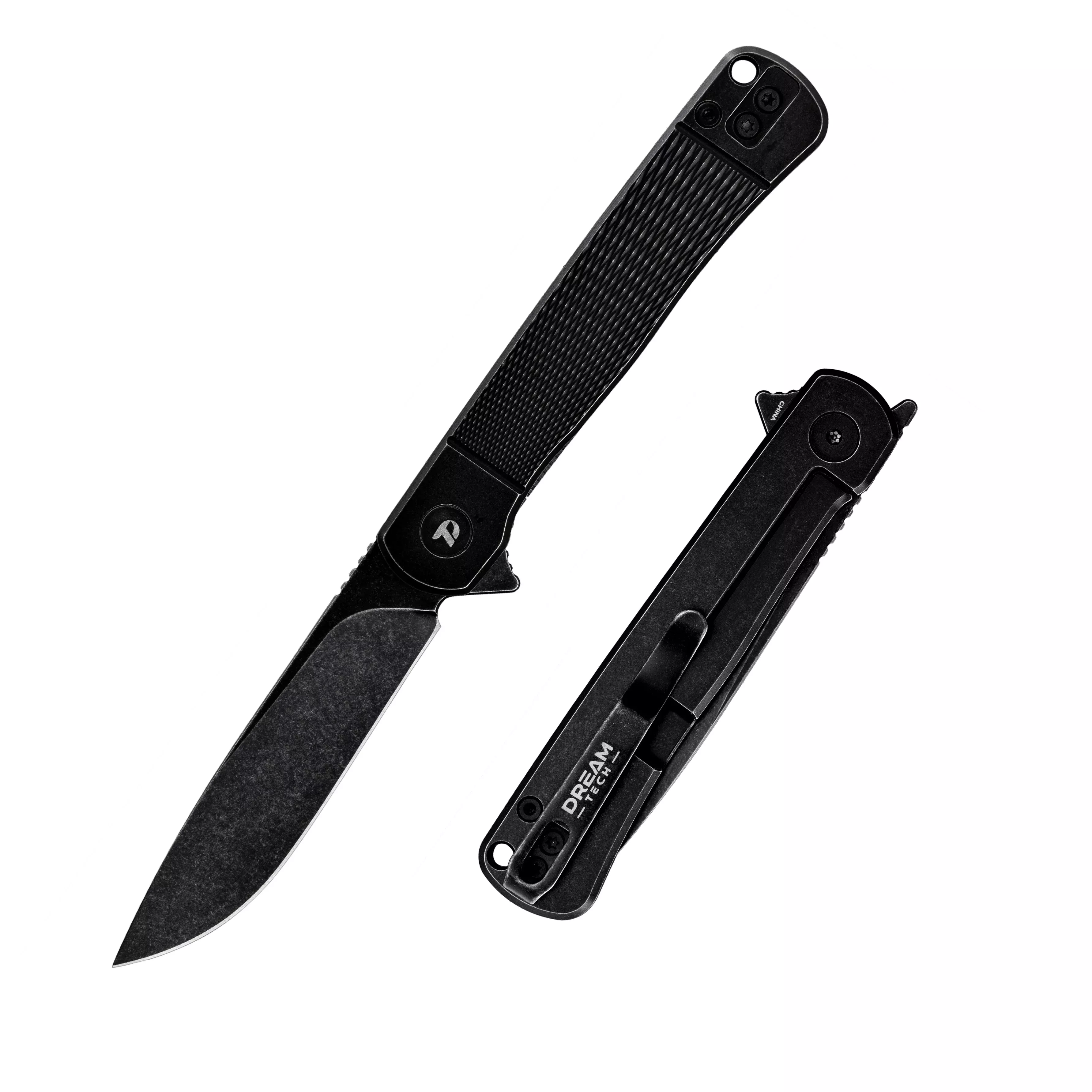 DreamTech D4369B – 4.06″ VG10 Folding Knife, Black Titanium Handle, Liner Lock