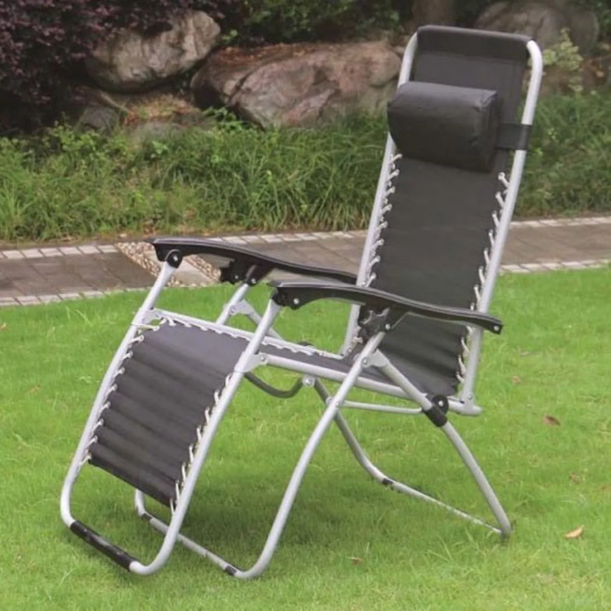 Reclining Zero Gravity Chair - Metal/Black