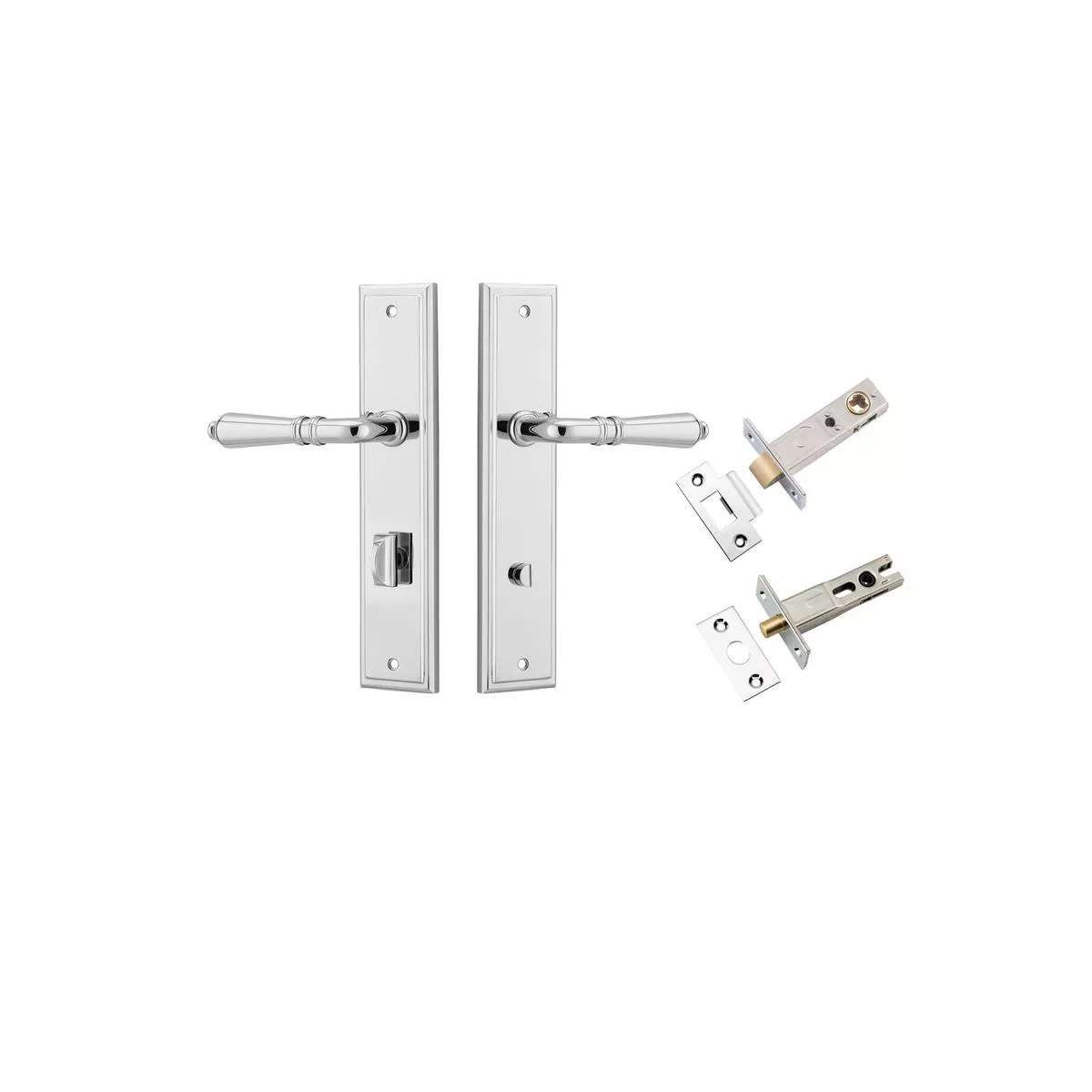 Sarlat Lever Stepped Polished Chrome Privacy Kit