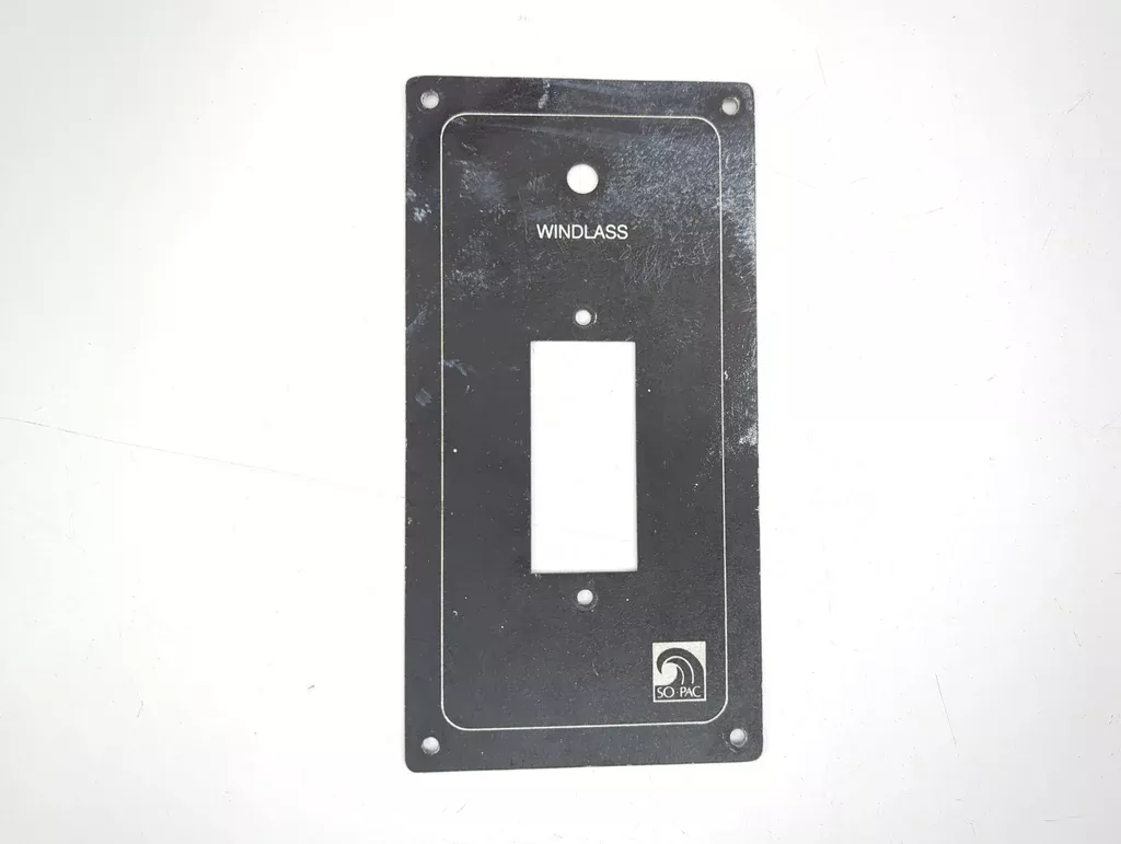 SO-PAC WINDLASS Boat Marine Windlass Switch Panel Name Plate